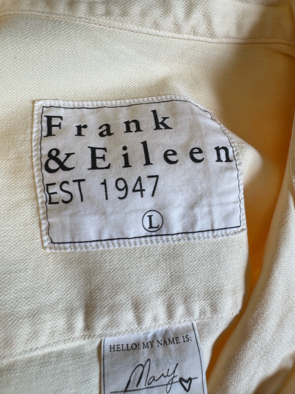 Frank & Eileen Mary Mary Classic Shirt Dress Daisy Denim Large Coastal Euro - Picture 10 of 16